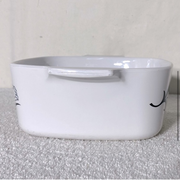 Vintage Corningware Lyrics Black Tulip Print Casserole Dish A-1.5-L USA - Picture 5 of 13